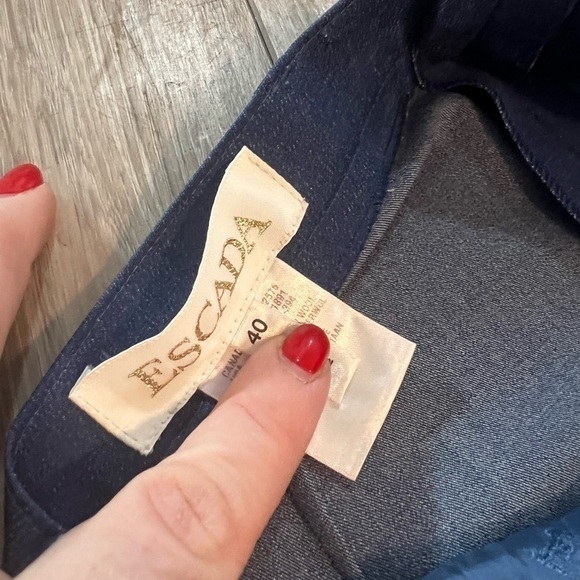 Escada Blue Wool Pants Slacks Size 40 US 10 Trouser Work Career - Picture 6 of 7